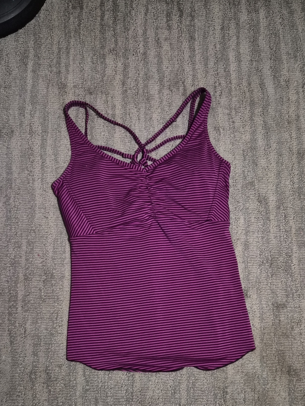 Prana Purple Striped Crisscross Tank Camisole